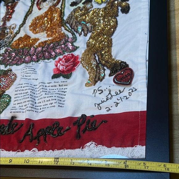 #0669*Handcrafted Framed WHT & Asian Buddah Art W/ Animals.”2 f 28 X 1 f 18” - Picture 3 of 5